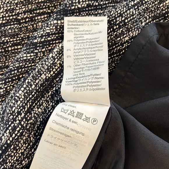 J.Crew Factory Tweed Short Sleeve Top Navy and White - Picture 6 of 9